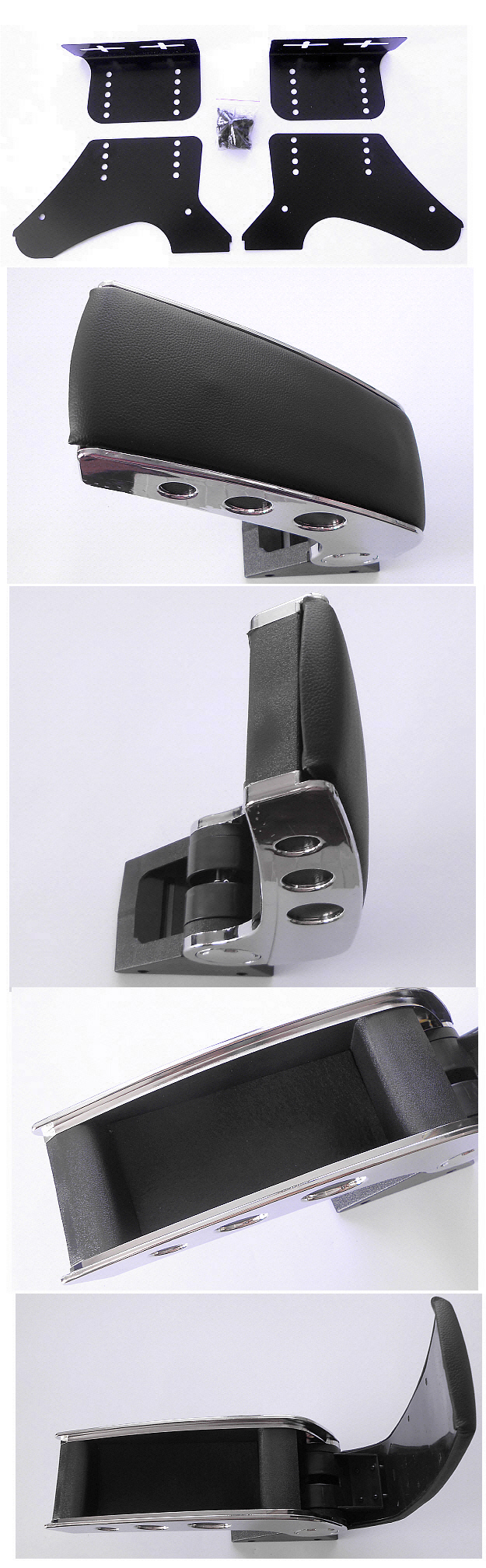 Univerzální loketní opěrka NEW carbon - úložný prostor Kůže