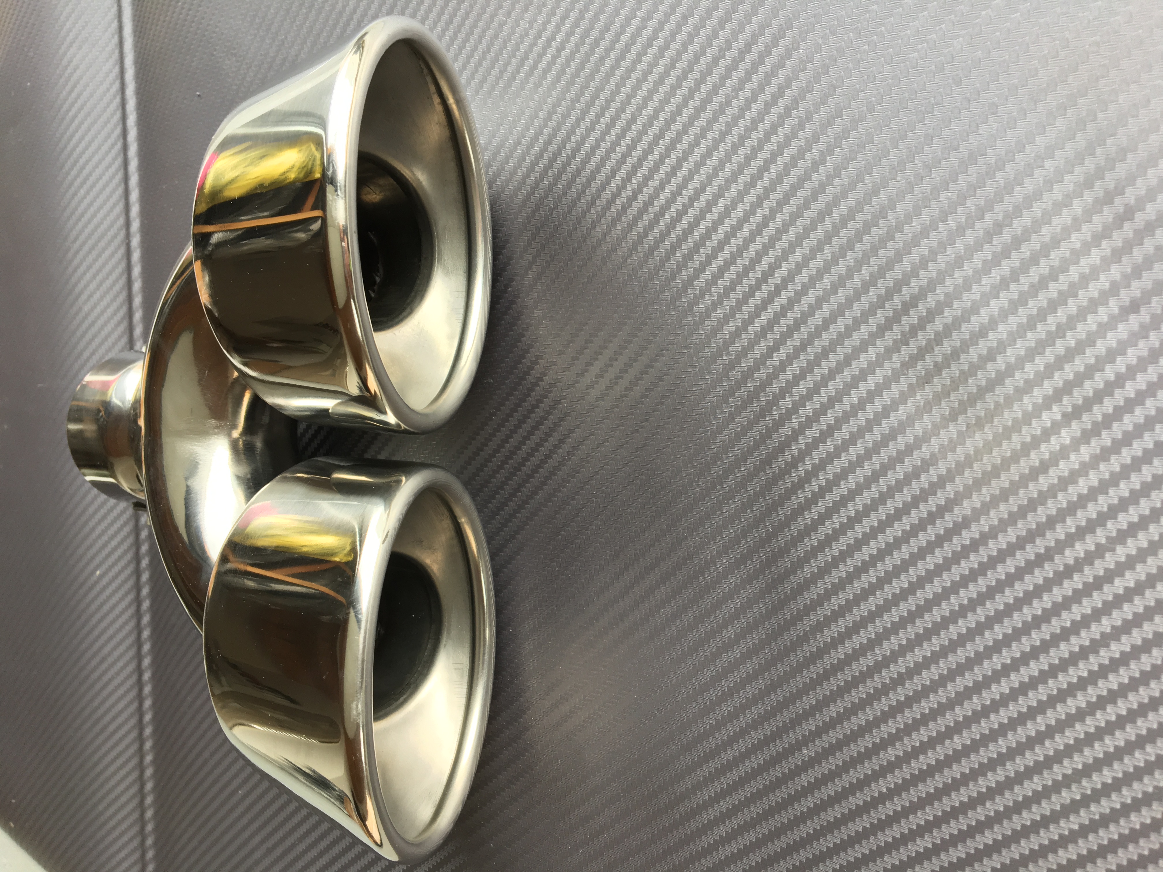 Koncovka výfuku dvojitá oválná - nerez ocel