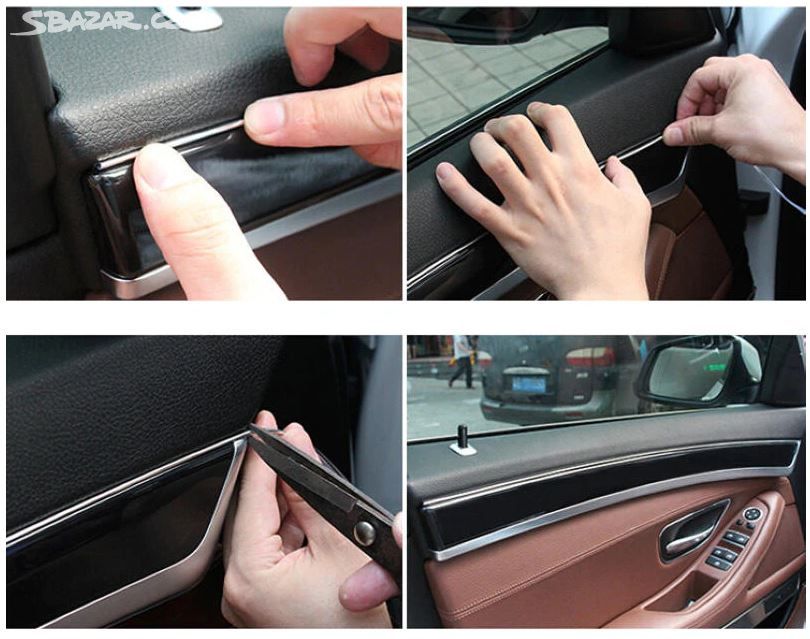 Dekorační ozdobná lišta do interiéru vozidla 5m Chrom