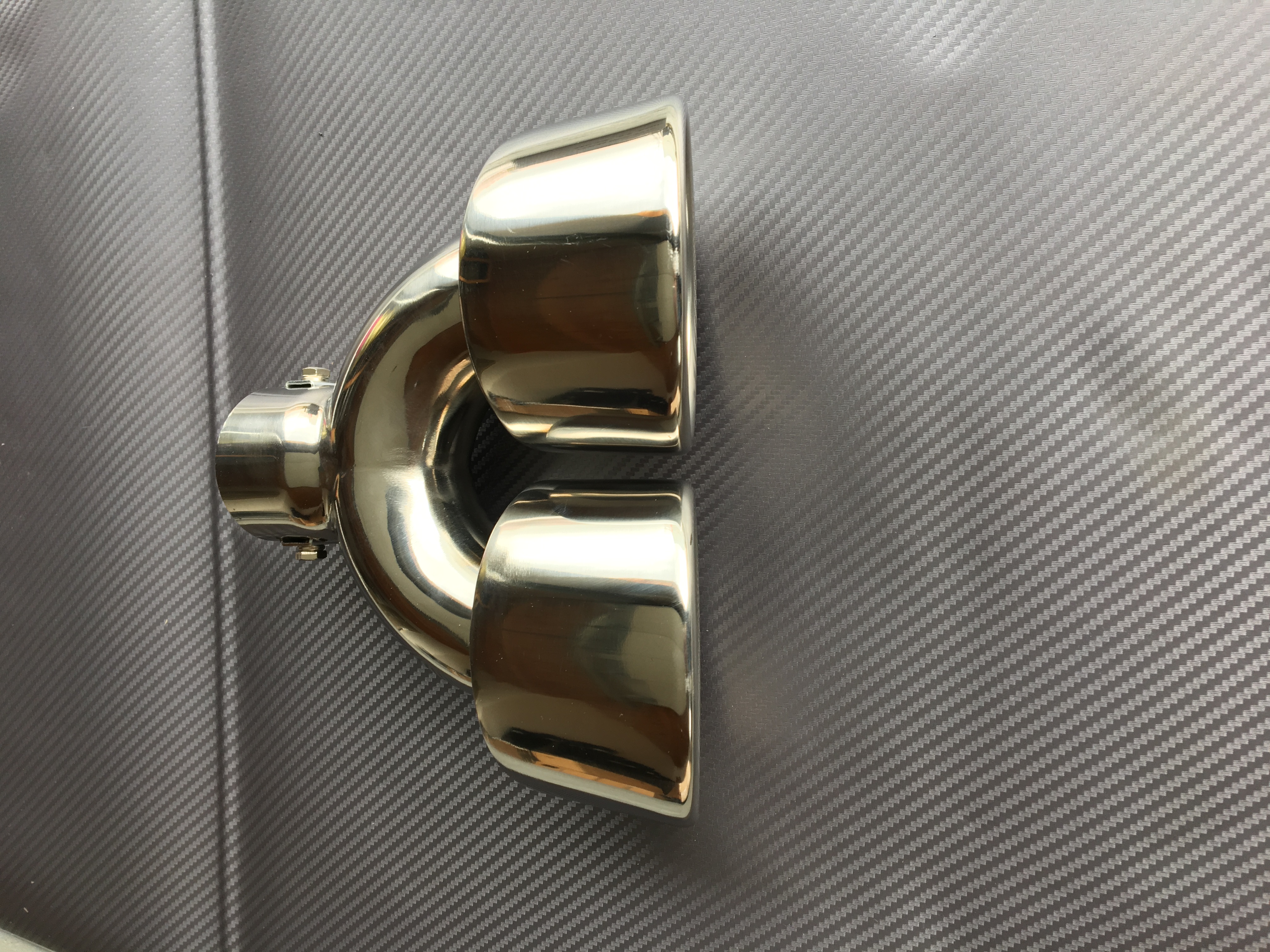 Koncovka výfuku dvojitá oválná - nerez ocel