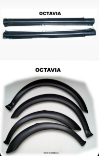 Plastové lemy blatníku + prahy Škoda Octavia I Jemný desén vysoká kvalitva