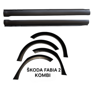 Plastové lemy + prahy Škoda Fabia 2 Kombi 2007-2014 PSK
