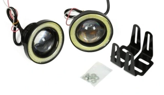 Sada mlhových světel s vestavěnými DRL LED kroužky pro denní svícení Angel Eyes | kulaté ø 76 mm