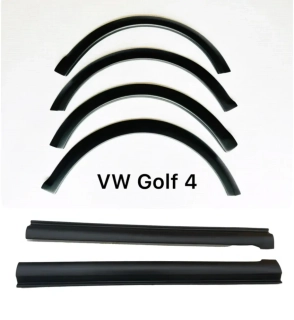 Plastové Lemy blatníku + Prahy VW Golf IV 5dveř / kombi - Jemný desen
